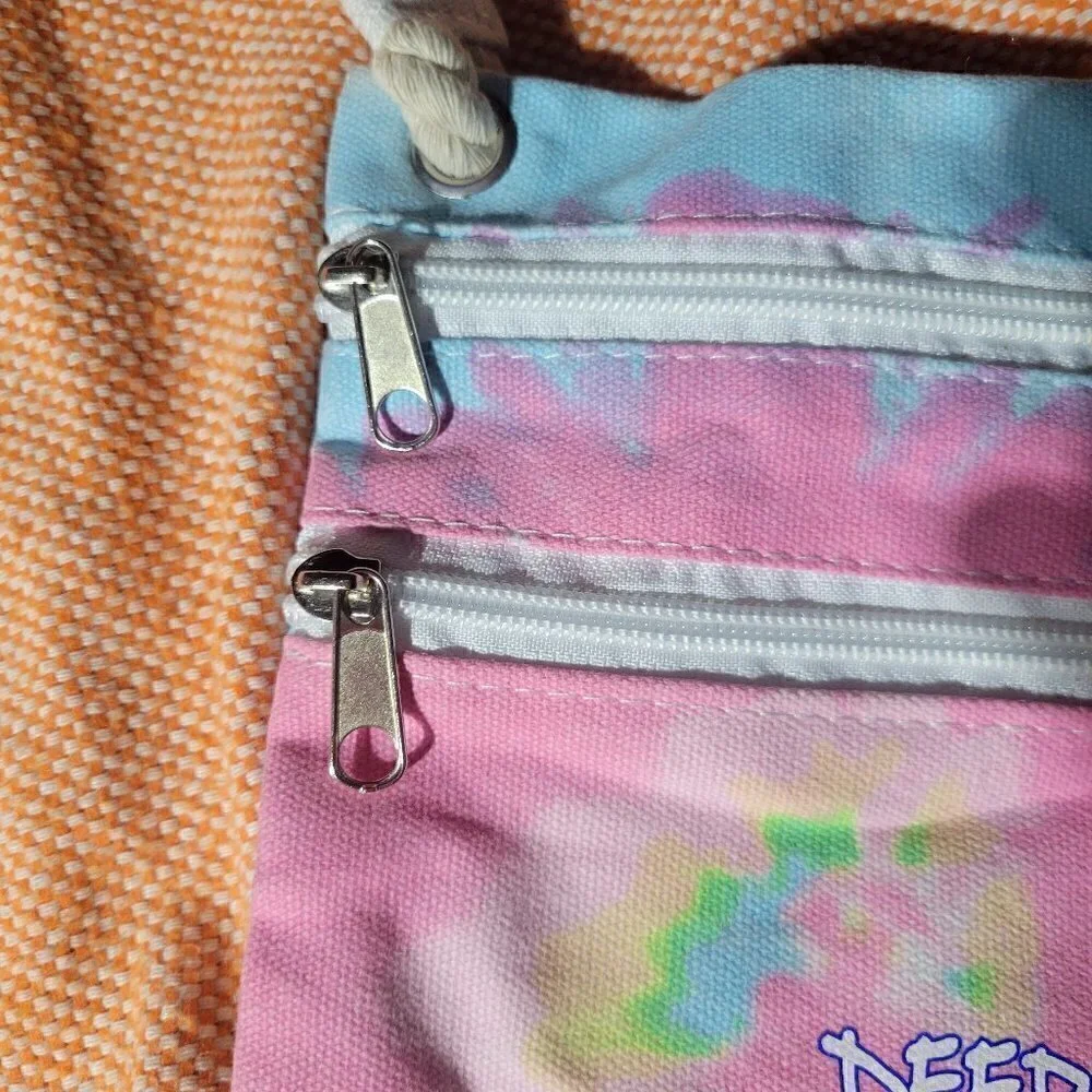 Deerfield Beach Florida Tie Dye Double Zip Rope Purse NWOT